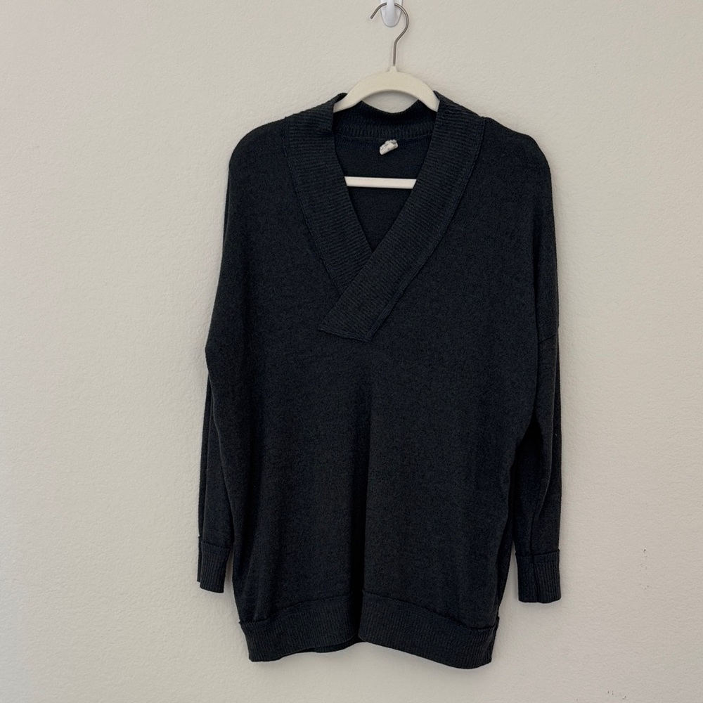 Dark Green V-Neck Women's Sweater